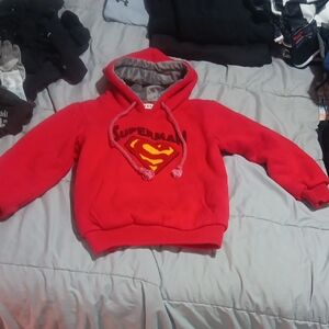Red Superman Logo Hooded Sweatshirt